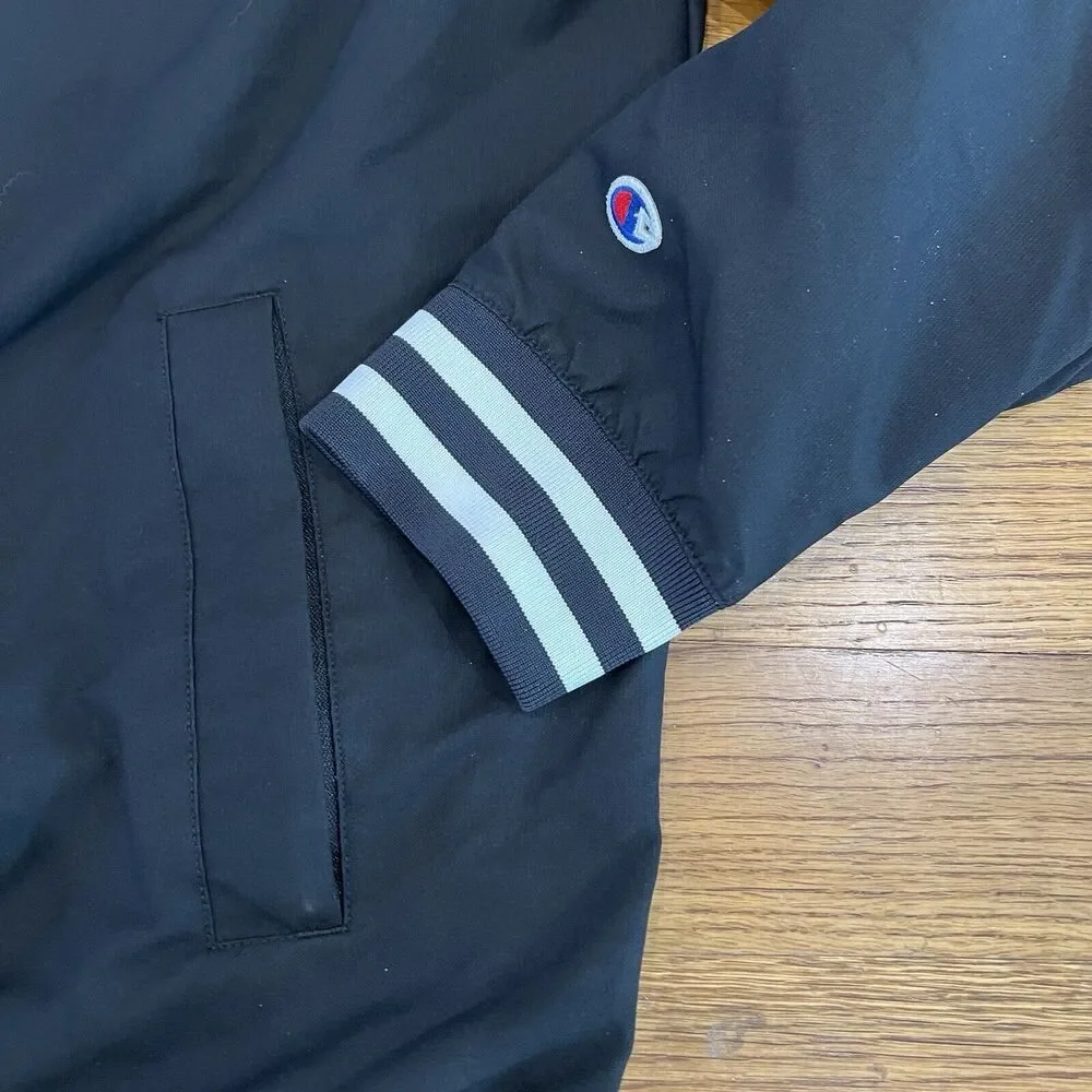 Champion Jacket Mens Medium Scout Baseball Stadium Wind‎ Water Resistant Black